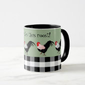 Mug Nana Rule's the Roost Rooster Black White Name (Devant droit)