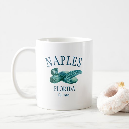 Mug Naples Florida Est Beach Sea Turtle (Avec donut)