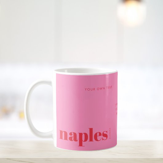 Mug Naples Floride rose moderne