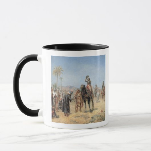 Mug Napoléon arrivant à une oasis d'Egyptien (l'huile (Gauche)