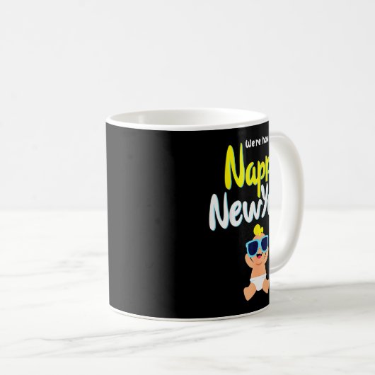 Mug Nappy New Year Diaper Expecting Pregnant Funny Hap (Devant droit)
