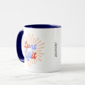 Mug N'arrêtez pas de le faire Motivationnel Orange Pur (Devant gauche)