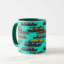 Narrowboats and Canal Barges Patterned