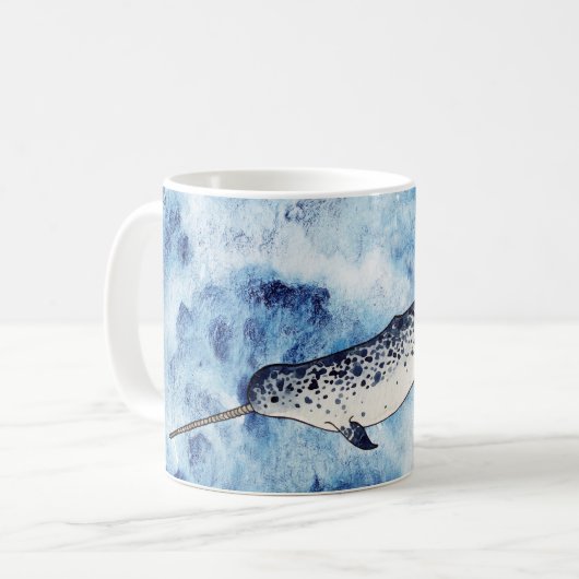 Mug Narwhal dans une éclaboussure de couleur pour (Devant gauche)