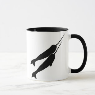 Mug Narwhals mignon nageant ensemble la silhouette
