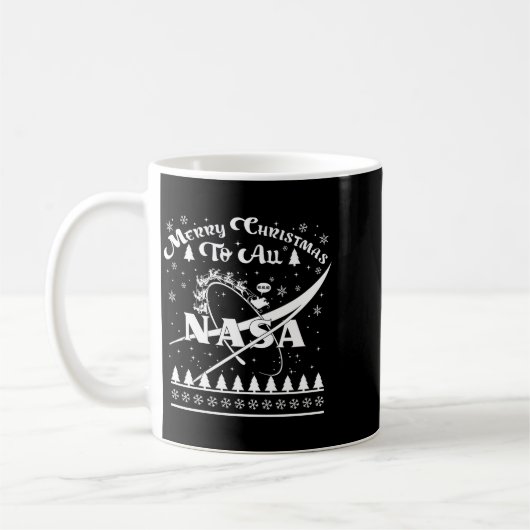 Mug Nasa Merry Christmas To All Ugly Sweater Logo With (Gauche)