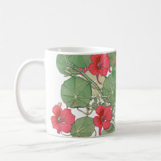 Mug Nasturtiums rouges | Antique Lithographie 1896