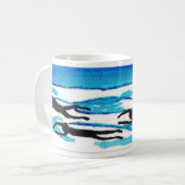 Mug Natation autour de la tasse. L'eau et ciel (Devant gauche)