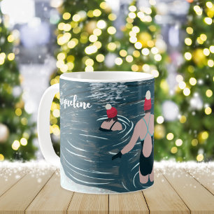 Mug Natation sauvage de Noël personnalisée pour nager