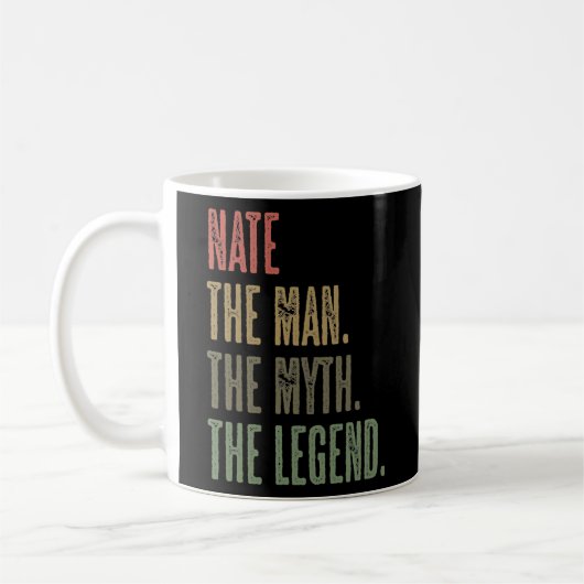 Mug NATE the Man the Myth the LEGEND FUNNY Mens Boys (Gauche)
