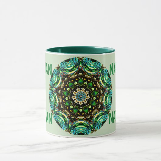 Mug NATHAN ~ Personalized Paua Shell Fractal ~ (Centre)