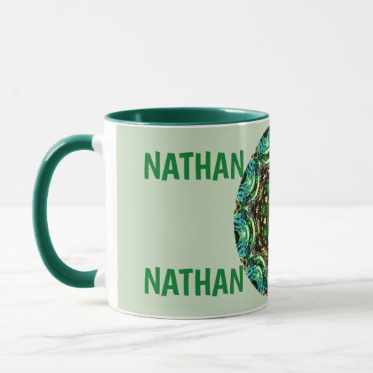 Mug NATHAN ~ Personalized Paua Shell Fractal ~ (Gauche)