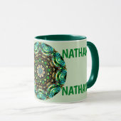 Mug NATHAN ~ Personalized Paua Shell Fractal ~ (Devant droit)