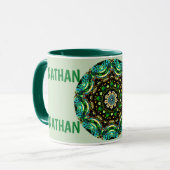Mug NATHAN ~ Personalized Paua Shell Fractal ~ (Devant gauche)