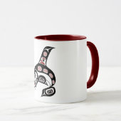 Mug Native American Red Black Haida Orca Killer Whale (Devant droit)