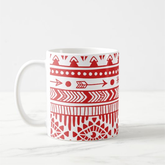 Mug Native American : Red Ink Doodle. (Gauche)