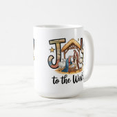 Mug Nativité Bébé Jésus Joie au monde chrétien (Devant droit)