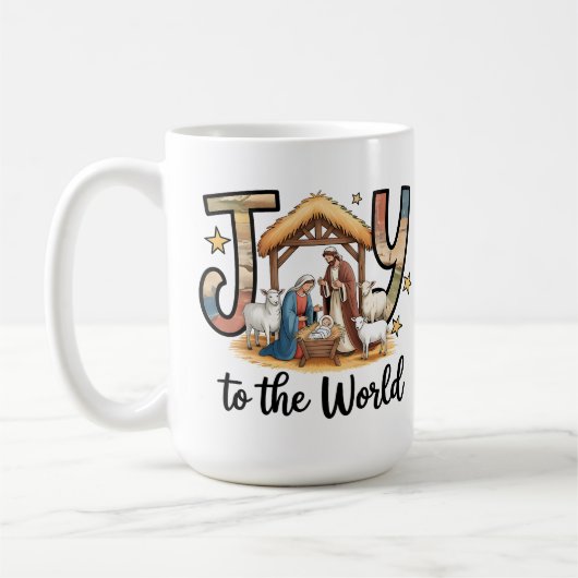 Mug Nativité Bébé Jésus Joie au monde chrétien (Gauche)