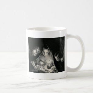 Mug Nativité Bébé Jésus Vierge Marie Anges Noir Bl