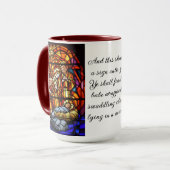 Mug Nativité Vitrail Image Cadeau de Noël (Devant gauche)