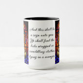 Mug Nativité Vitrail Image Cadeau de Noël (Centre)