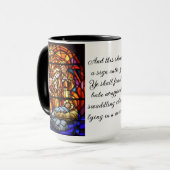 Mug Nativité Vitrail Image Cadeau de Noël (Devant gauche)