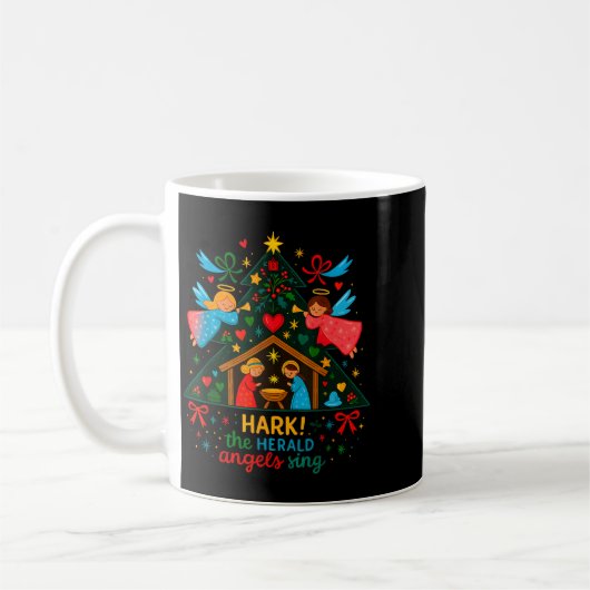 Mug Nativity Hark The Herald Angels Sing Cute Christma (Gauche)