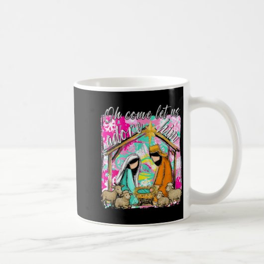 Mug Nativity Scene Oh Come Let Us Adore Him Christmas  (Droite)