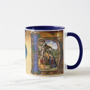 Mug NATIVITYMONOGRAM PARCHEMENT NOËL JEU Bleu