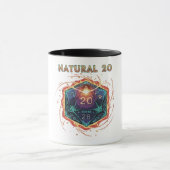 Mug Natural 20 Flaming D20 Dice | Epic D&D Critical   (Centre)