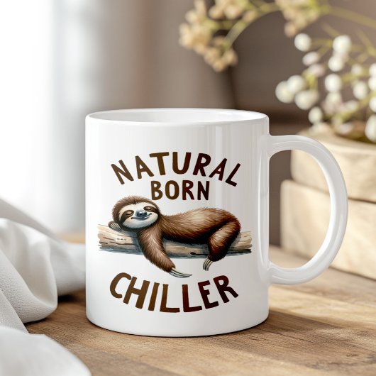 Mug "Natural Born Chiller" mignonne Drôle Sleeping Slo