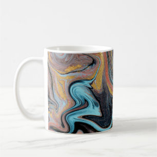 Mug Nature bleu et vert marbré avec parties scintillan