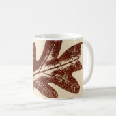 Mug Nature Feuilles Imprimer brun blanc ver de chêne b (Devant droit)