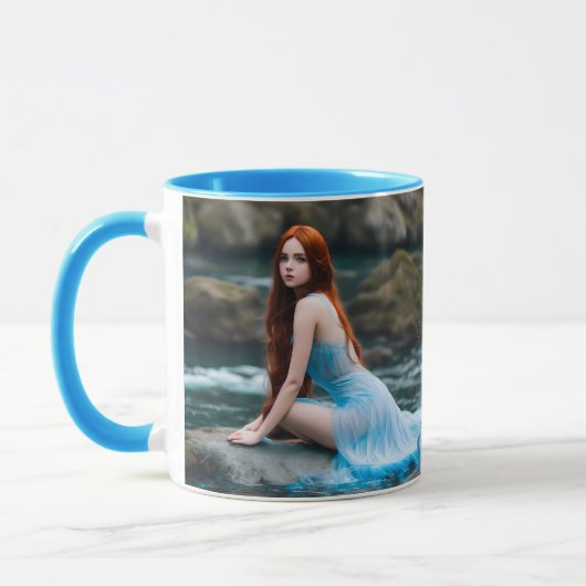 Mug nature fille eau vive chic rocher d'été (Gauche)