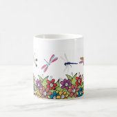 Mug Nature Jardin libellule et pot de fleurs Floral (Centre)