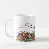 Mug Nature Jardin libellule et pot de fleurs Floral (Gauche)