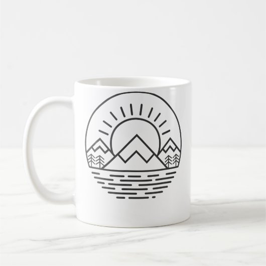 Mug Nature Minimalist Mountains Camping Hiking (Gauche)
