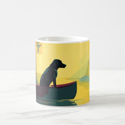 Mug Nature Minimaliste Canot Labrador Noir (Centre)