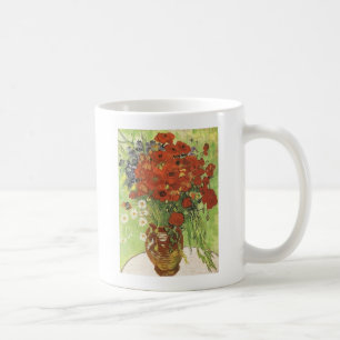 Mug Nature morte - Coquelicots rouges et pâquerettes