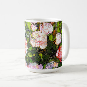 Mug Nature morte de Van Gogh avec des roses roses