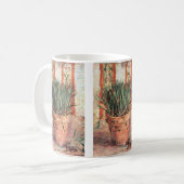 Mug Nature morte Pot de fleurs avec ciboulette par Vin (Devant gauche)