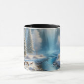 Mug Nature Mug, Deer, Winter Scene, wildlife coffee mu (Centre)