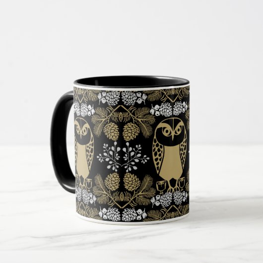Mug Nature Owl Folk Art (Devant gauche)