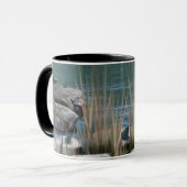Mug Nature scène avec crocs, rochers et grenouille (Devant gauche)