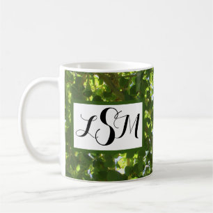 Mug Nature Vert Feuilles photo grand arbre Monogramme