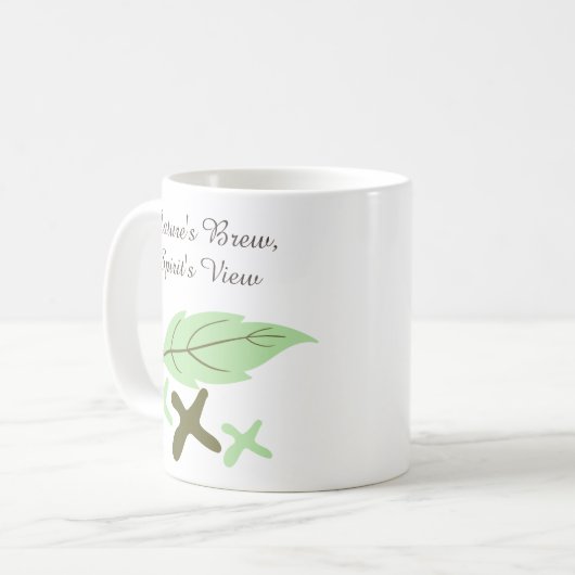 Mug "Nature's Brew, Spirit's View" Personalized Leaf  (Devant gauche)