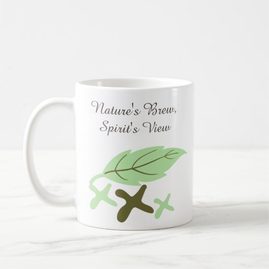 Mug "Nature's Brew, Spirit's View" Personalized Leaf  (Gauche)