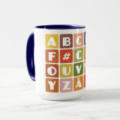 Mug Naughty Alphabets - choisir style & couleur (Devant gauche)