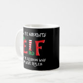 Mug Naughty Elf Matching Famille Groupe Noël (Devant gauche)