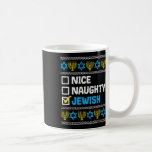 Mug Naughty Jewish Ugly Hanukkah Sweater Chanukah<br><div class="desc">Nice Naughty Juif Ugly Hanoukka Sweater Chanukah Jew Cadeau court manches</div>